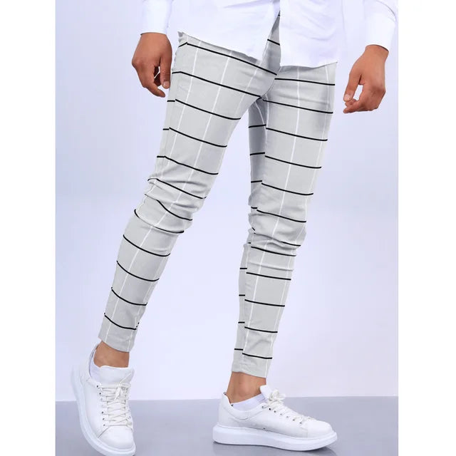 Heren Broek | Gestreept Design | Slim Fit & Stretch Comfort | Streetwear Look