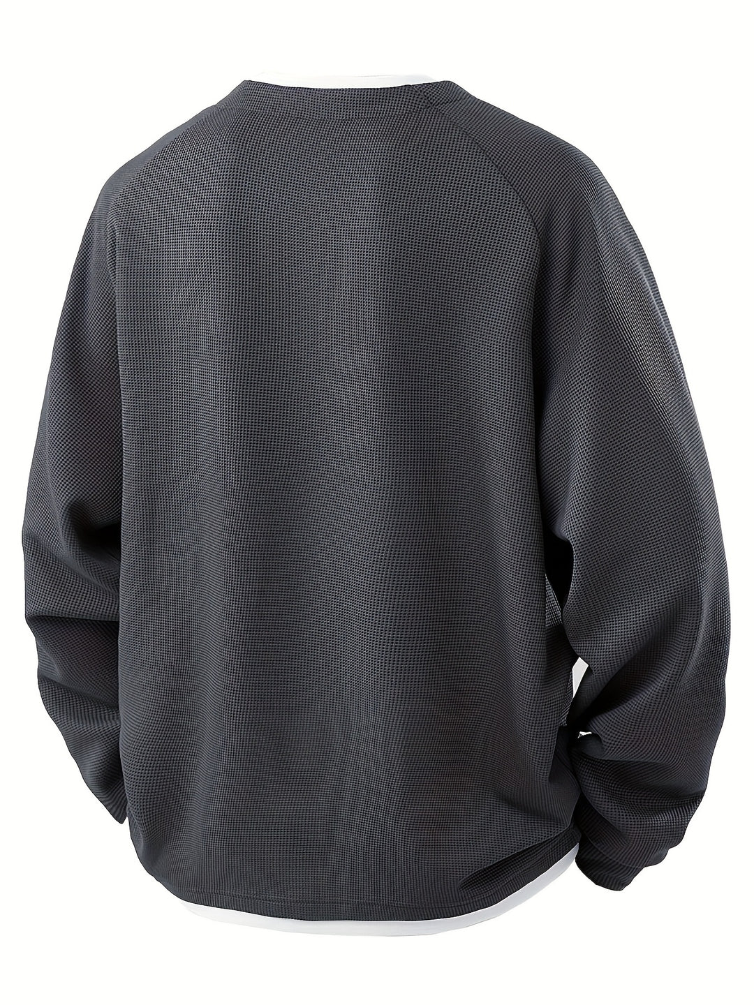 Waffle Trui Voor Heren | Casual Lange Mouw | Gevormde V-hals & Stretchy Stof