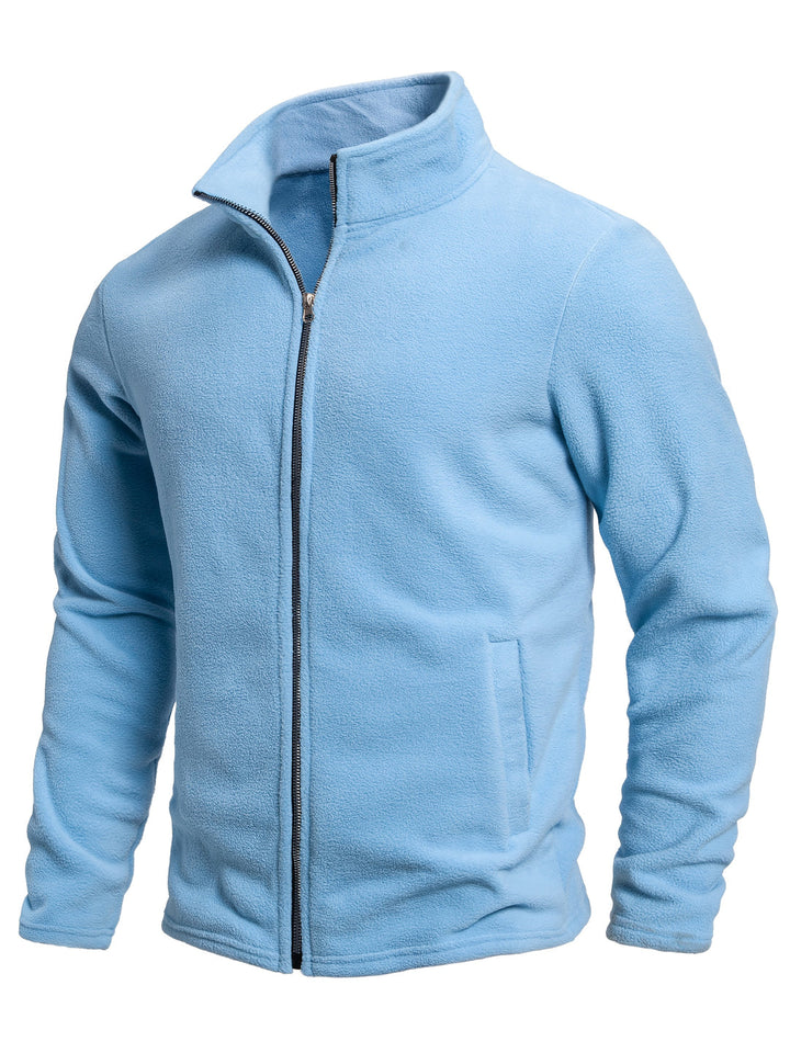 Heren Jas | Warme Lange Mouw | Standkraag & Effen Design | Herfst
