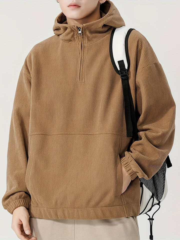Heren Zip-Up Hoodie | Effen Kleur | Comfortabel & Casual | Polyester