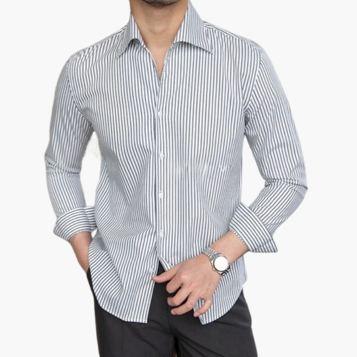 Overhemd Heren | Gestreept Kleding | Contrastkraag & Manchetten