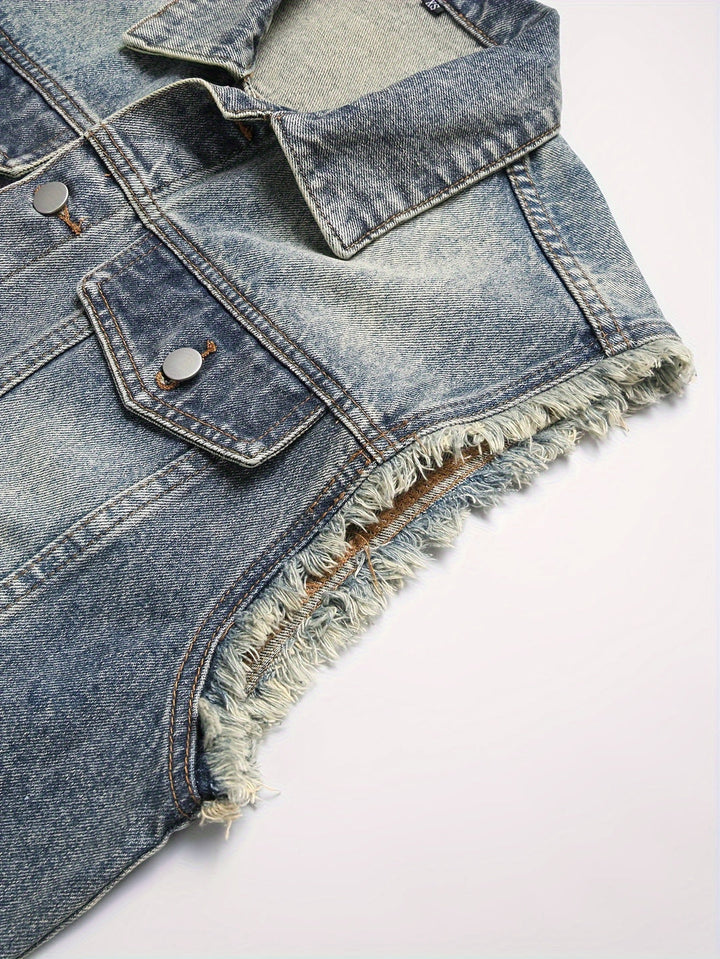 Heren deminvest | Regular Fit Mouwloos Denimvest | Casual Zomeroutfit