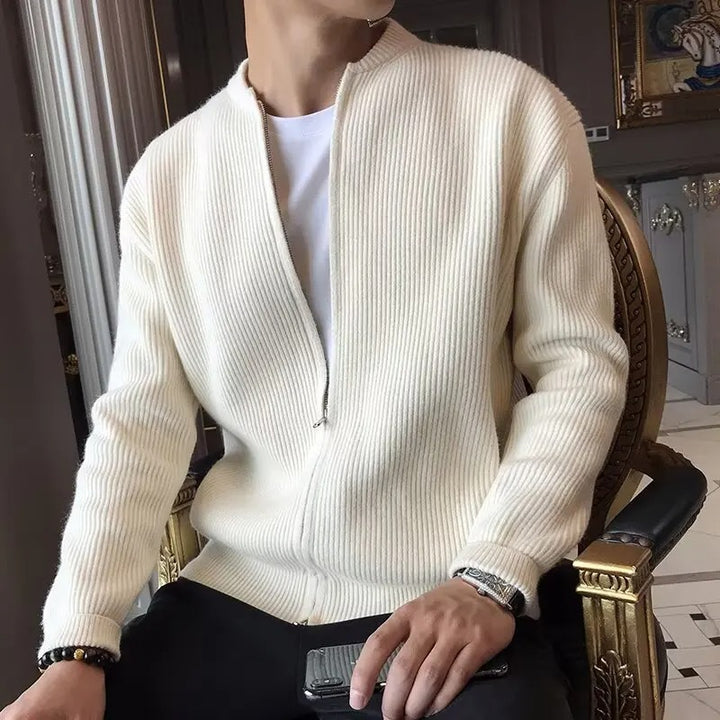 Heren Cardigan | Slimfit | Met Ritssluiting | Geribde structuur