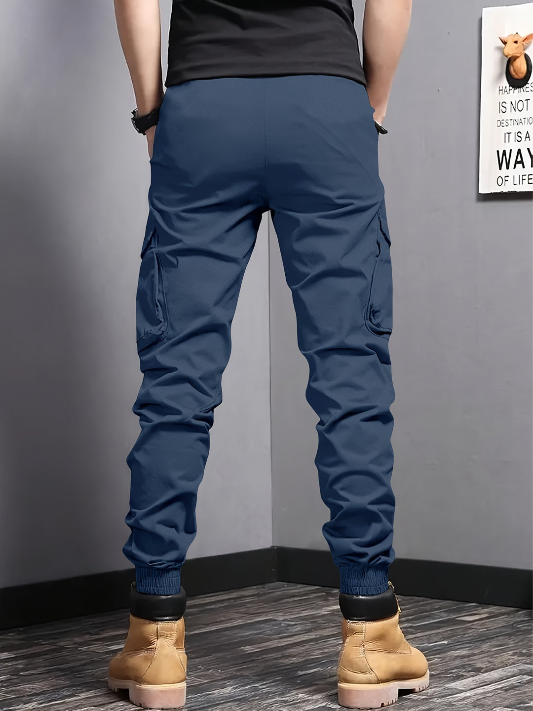 Heren Cargo Broek | Lichtgewicht & Effen Kleur | Meerdere Zakken