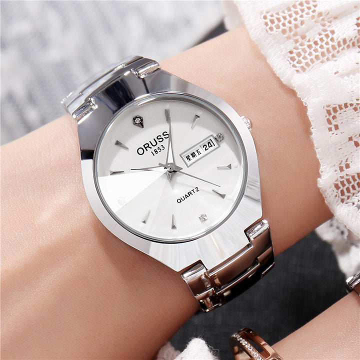 Heren Horloge | Roségouden Quartz Design | Dubbele Kalender | Legering Band