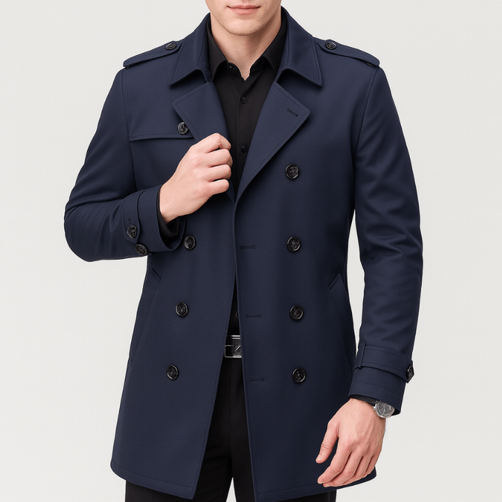 Jassen Heren | Dubbelrijig Trenchcoat | Klassiek Zakelijk Design