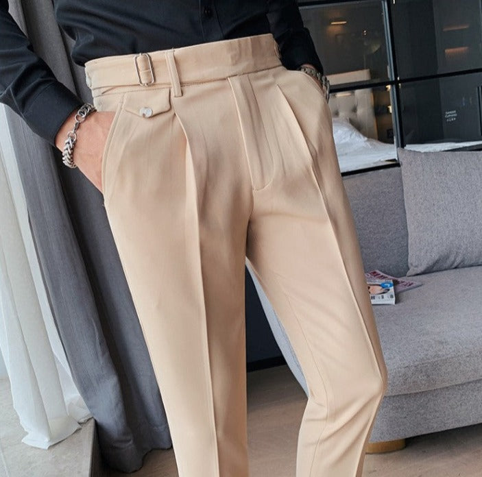 Heren Pantalon | Slim Fit | Smart Casual Engelse Stijl | Effen en Recht Model