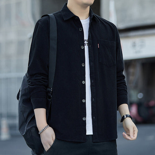 Heren Corduroy Overhemd Jas | Casual & Trendy | Knoopsluiting & Borstzakken
