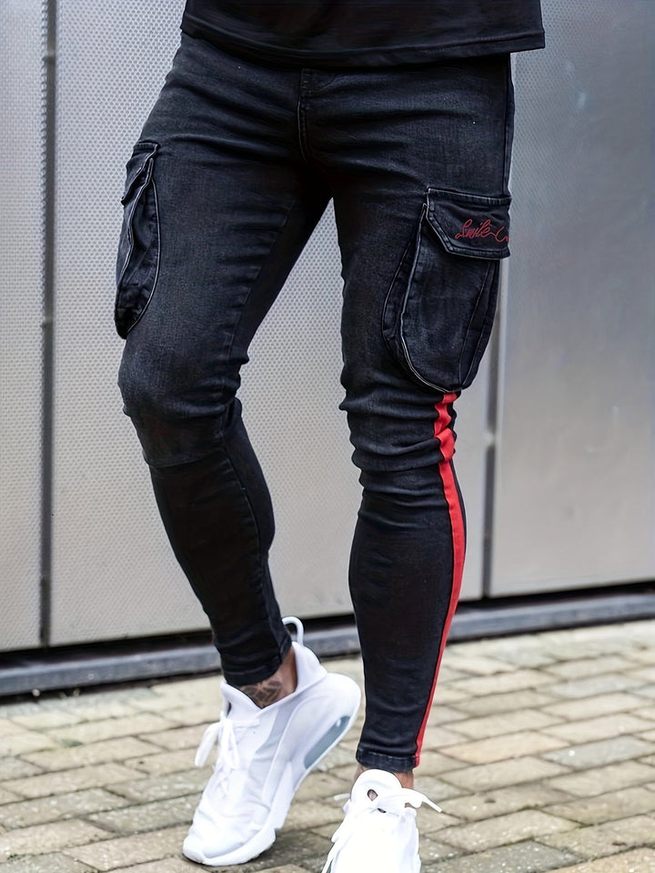 Trendy Cargo Broek Voor Heren | Veel Zakken & Ritssluiting | Stretch Denim & Normale Pasvorm