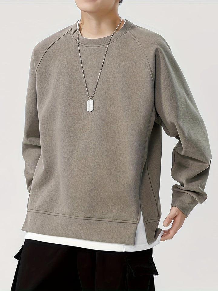 Heren sweatshirt | Ronde Hals | Stijlvolle Print | Lange Mouwen