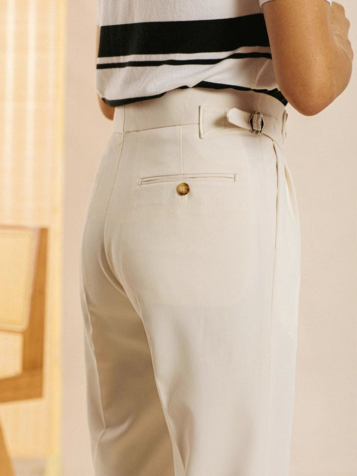 Heren Pantalon | Hoge Taille | Plooien & Klassieke Pasvorm | Polyester