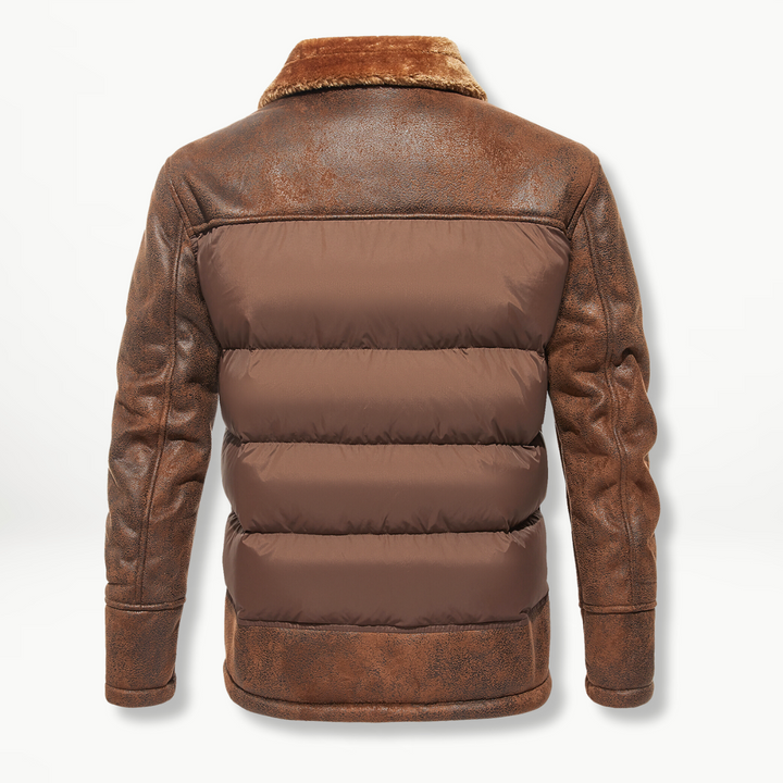 Leren premium heren jas met klassieke kraag en tijdloze stijl | Julian