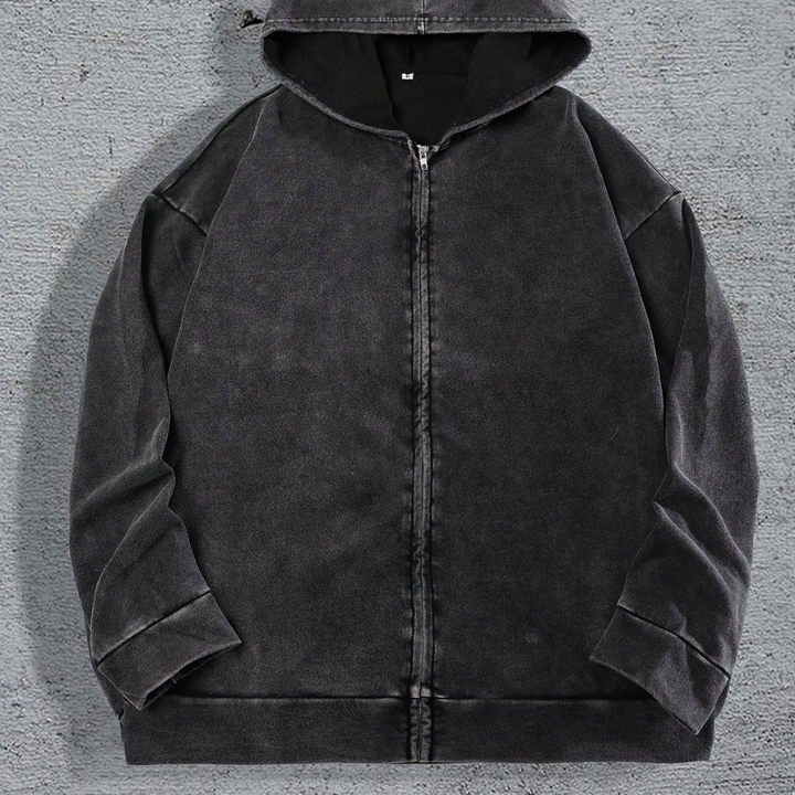 Winterjas Heren | Casual Hoodie Jas | Ritssluiting & Losse Pasvorm