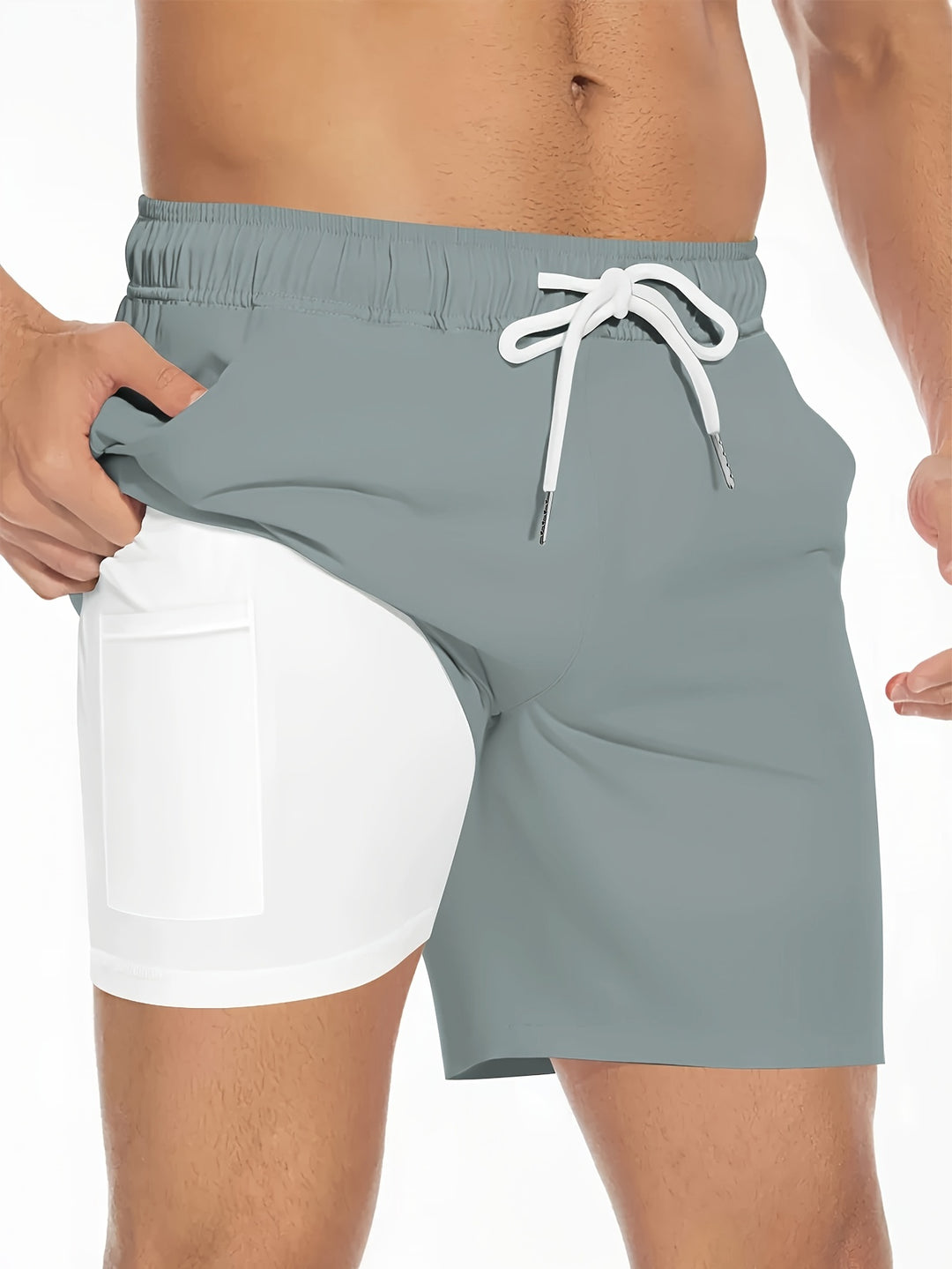 Heren Boardshorts | Effen Kleur & Casual | Met Trekkoord en Zakken