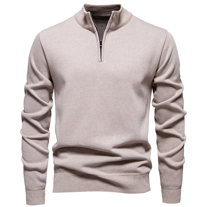 Moderne en stijlvolle Half-Zip Trui voor heren met warme fleece en opstaande kraag | Finn