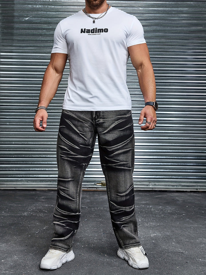 Heren Jeans | Tie-Dye Print | Met Zakken | Casual Katoenmix | Grote Maten