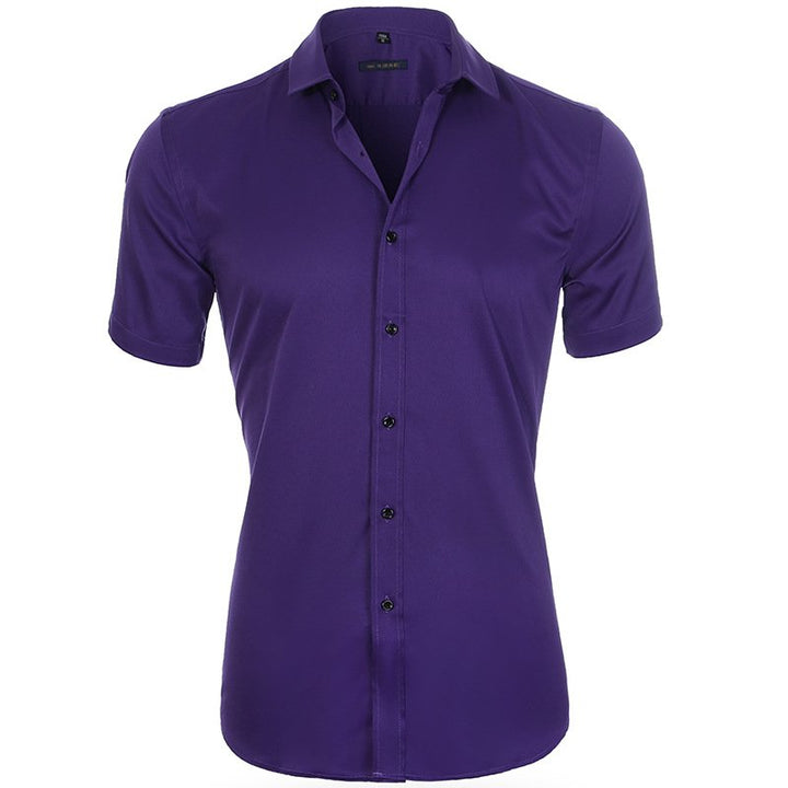 Heren Overhemd | Slim Fit | Effen Design & Contrasterende Knopen