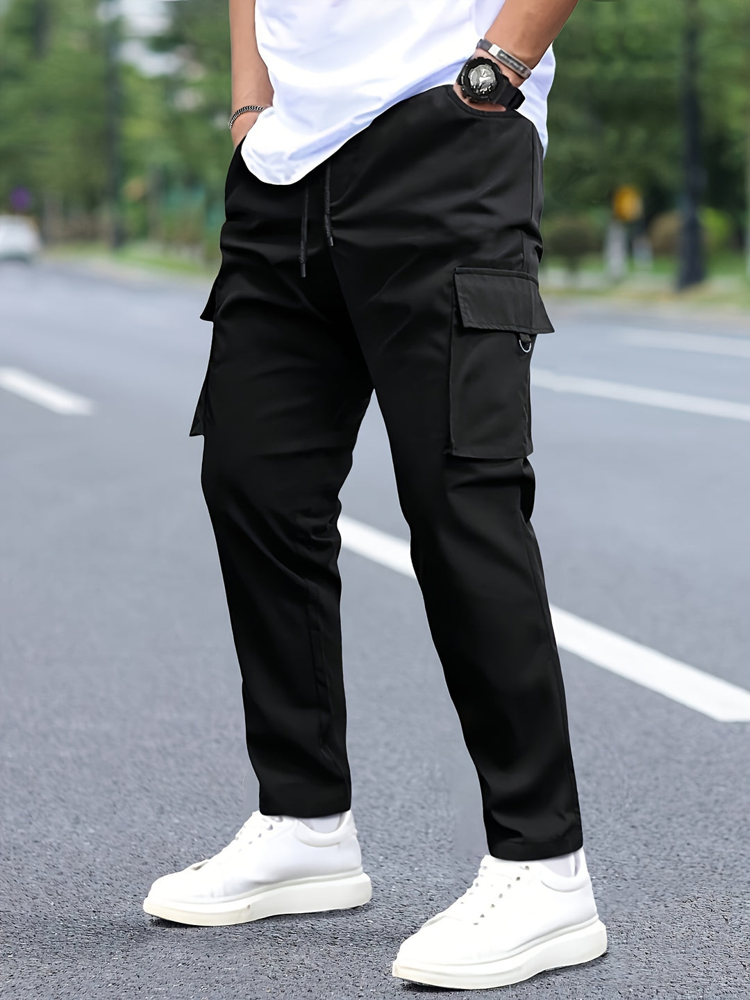 Cargo Broek Heren | Verstelbare Tailleband | Meerdere Zakken | Polyester