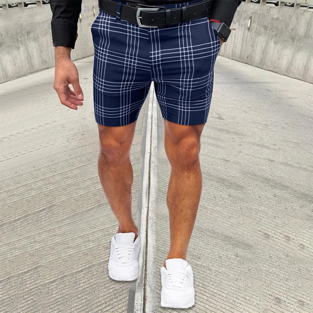 Heren Short | Slimfit | Geruit Patroon | Zomer