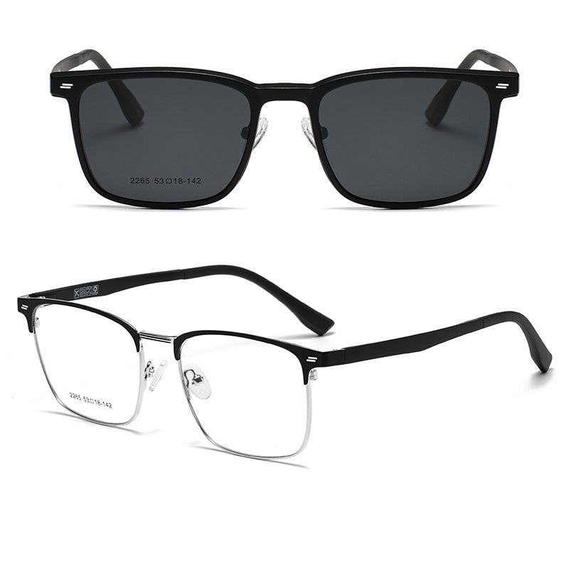 Heren Zonnebril | Roestvrijstalen Vierkant Frame | Gepolariseerde TAC Lenzen | Elegant & Duurzaam