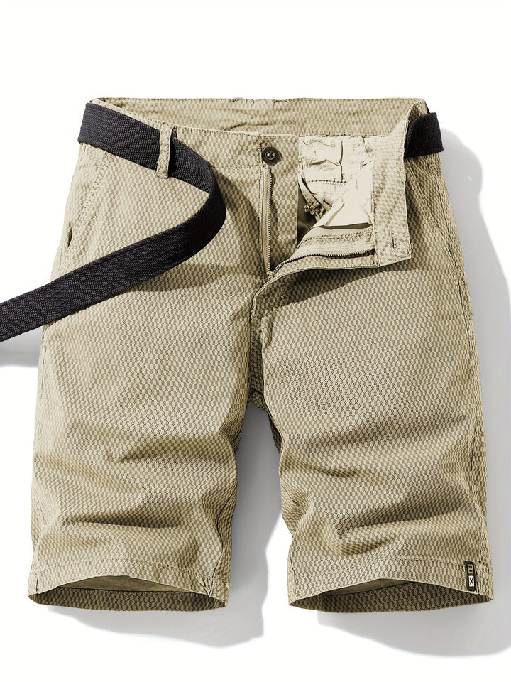 Herens Casual Katoen Blend Cargo Shorts | Gestreept Patroon | Normale Pasvorm