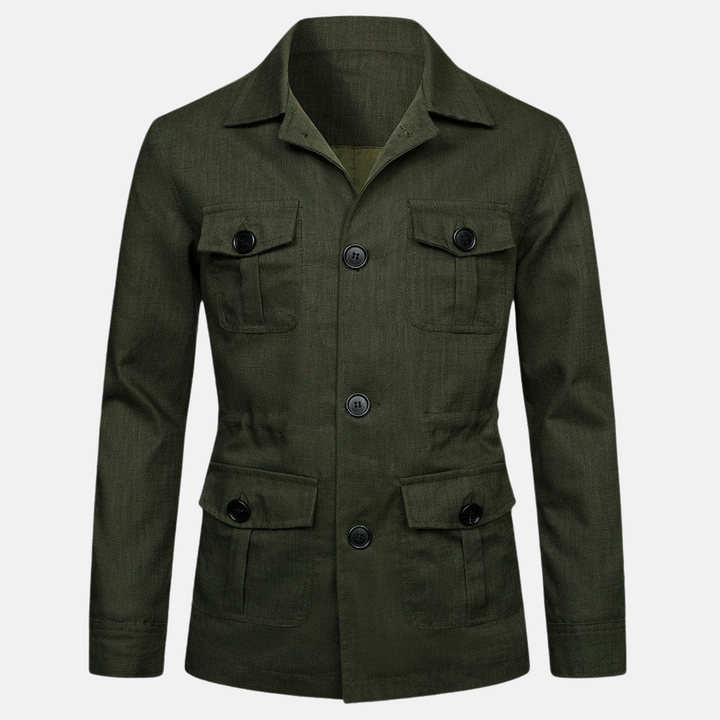 Heren Jas | Meerdere Zakken | Lentejas van Linnen | Casual & Modieus