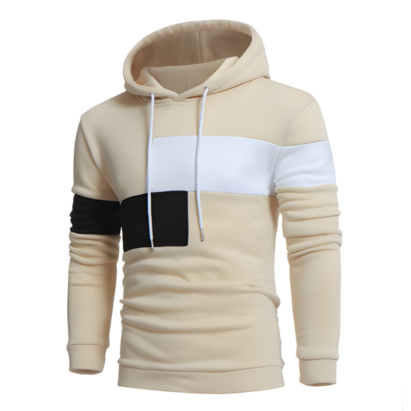 Sweater Heren | Sportieve Hoodie | Colorblock Design & Warm Kleding