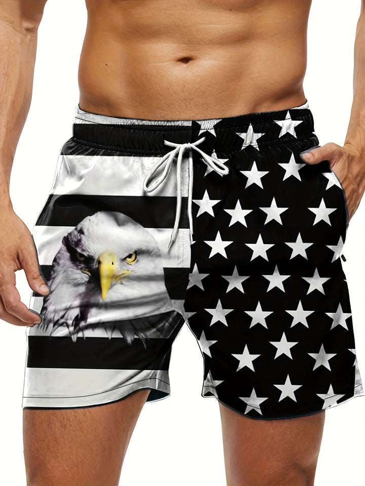 Heren Strandshort | Vlagpatroon | Elastische Taille Met Trekkoord | Comfortabel Zomerdesign