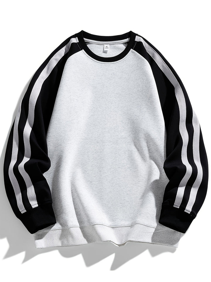 Heren Sweatshirt | Kleurblokken & Ronde Hals | Casual & Ademend | Streetwear