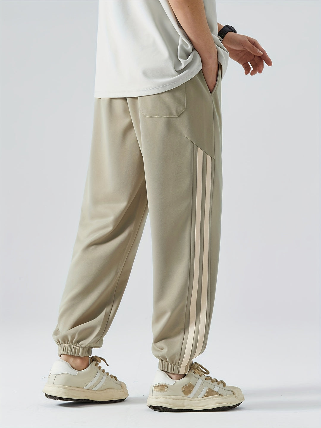 Heren Joggingbroek | Gestreept Ontwerp | Comfort Fit | Zijzakken