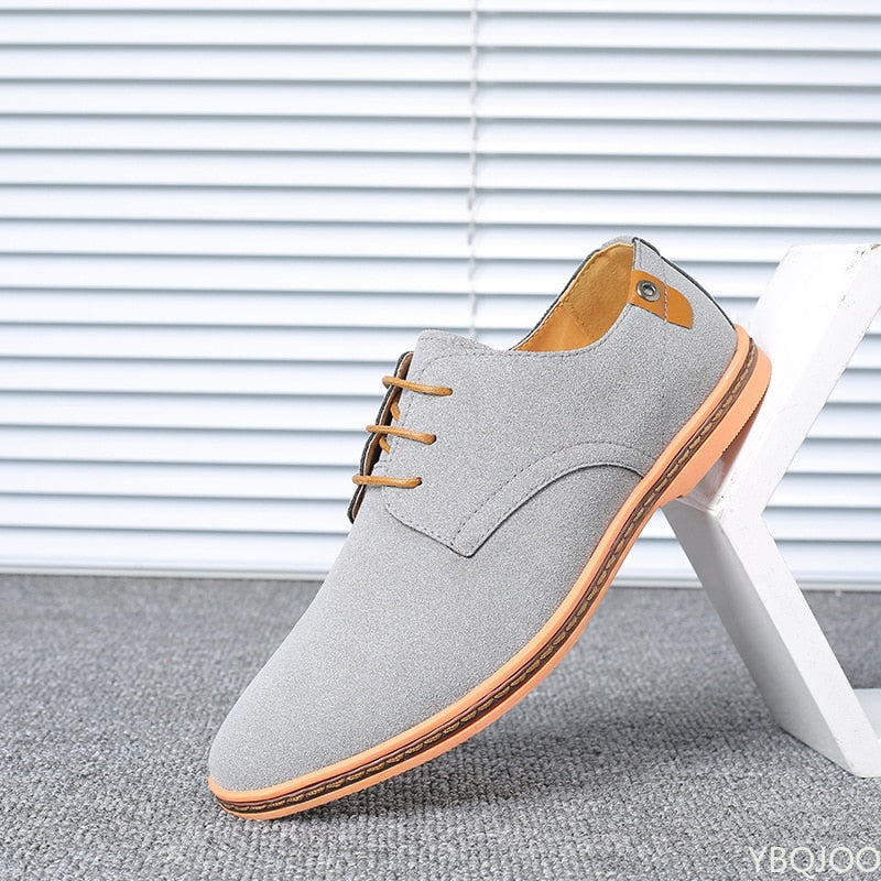 Heren Oxford Schoenen | Suède Look | Stijlvol & Comfortabel | Vetersluiting & Gripzool