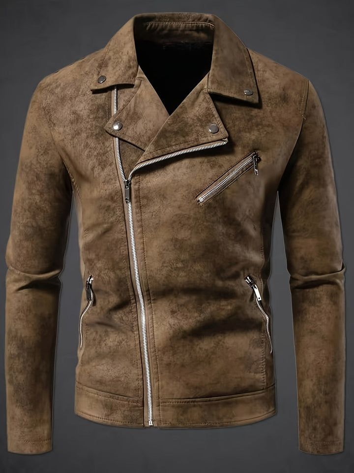Heren Bikerjas | Slimfit | Asymmetrische Rits | Streetwear