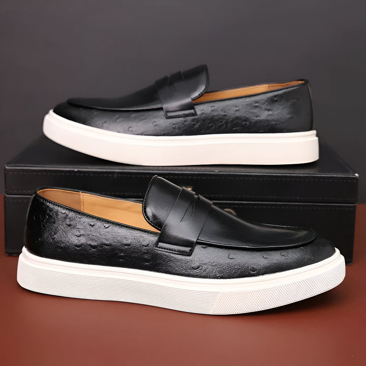 Herenschoenen | Leren Instappers | Comfortabele Dikke Zool | Casual & Netjes