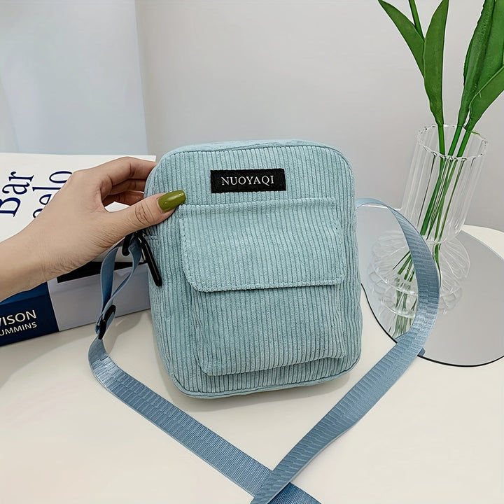 Heren Crossbody Tas | Ribfluweel | Meerdere Vakken & Verstelbare Band
