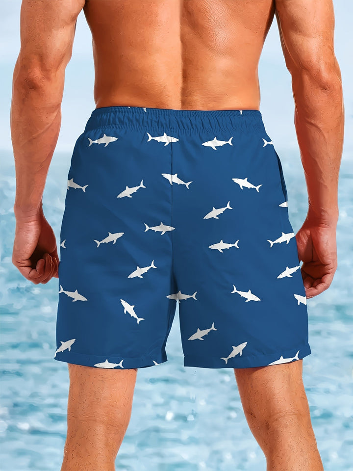 Heren Zwemshort | 3D Haaienprint | Sneldrogend & Trekkoord | Voor Strand & Zwemmen