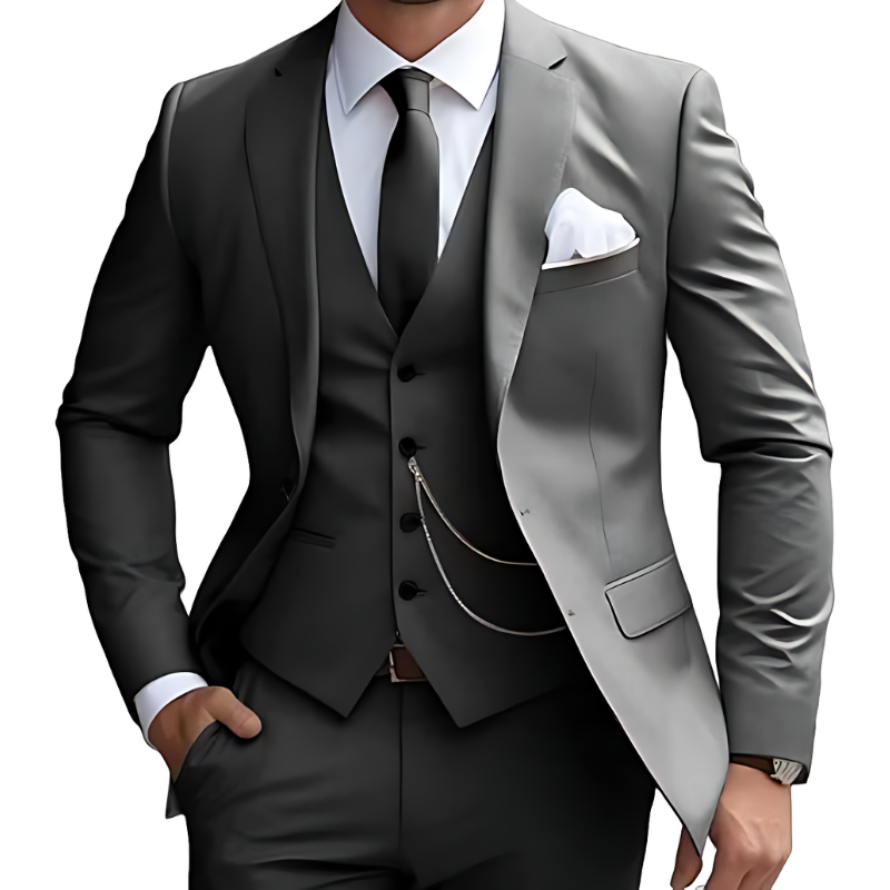 Herenpak | 3-Delige Kleding met Reversgilet | Stijlvolle Slim Fit Look