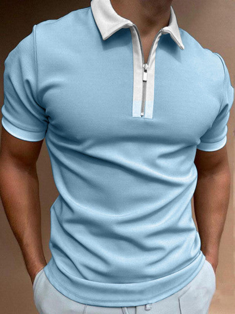 Heren Polo | Retro Zipper Design | Uniek Patroon & Modern Casual | Polyester Zomerstijl