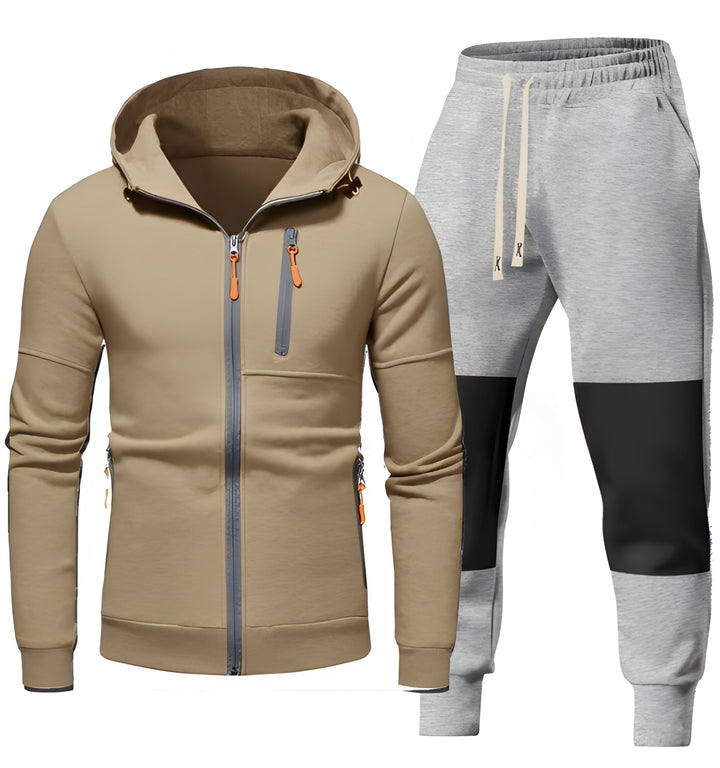 Heren Trainingspak | Sportieve Hoodie & Joggingbroek | Functionele Ritszakken | Kleding