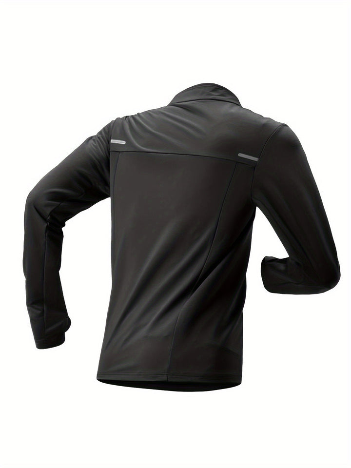 Heren Sportshirt Lange Mouw | Zip-Up & Ademend | Slijtvast & Stretch | Gestreept met 3D Detail