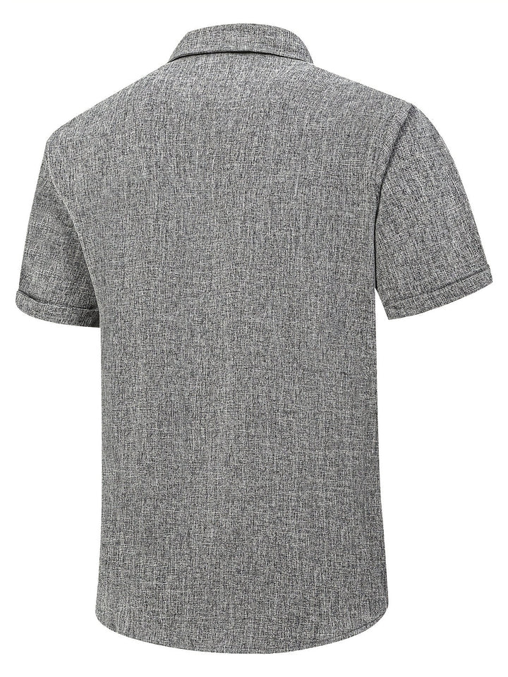 Herenshirt | Lichtgewicht & Ademend | Knoopsluiting & Omgeslagen Kraag | Grijs