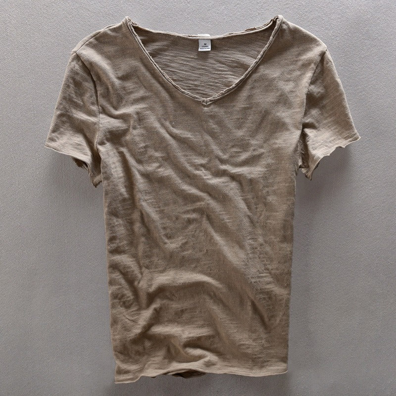 Heren T-shirt | Diepe V-Hals | Ademend & Lichtgewicht | Katoenmix