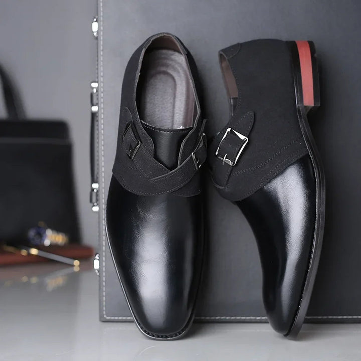 Heren Instappers | Dubbele Monk Strap | Ademend & Comfortabel | Vegan Leder