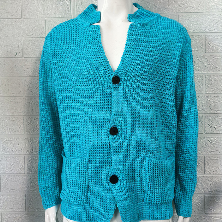 Elegante heren trui met knoopsluiting en opvallende hoge kraag voor een verheven stijl | Ties