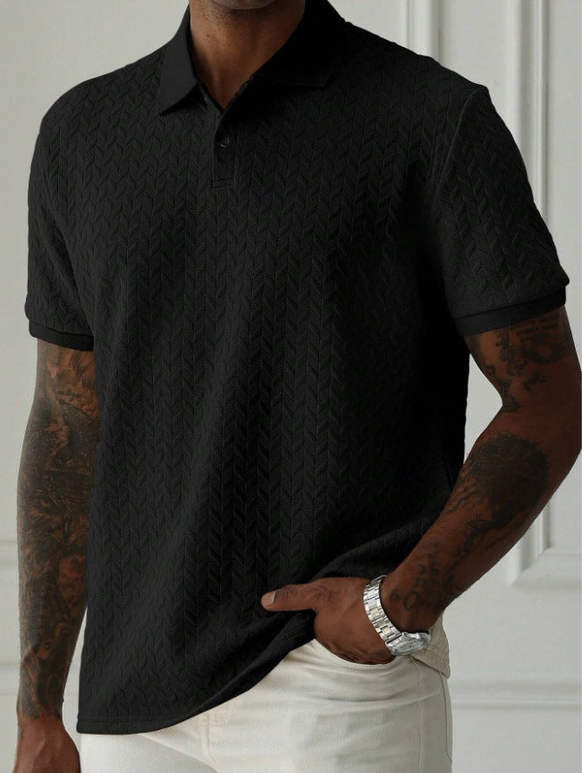 Heren Poloshirt | Korte Mouw & Unieke Textuur | Stijlvolle Kleding | Casual Fit