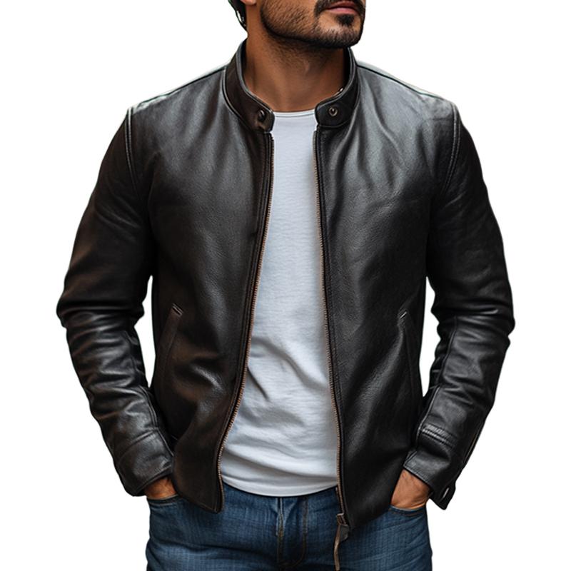 Jas Heren | Urban Tussenjas met Col Kraag | Faux Leather