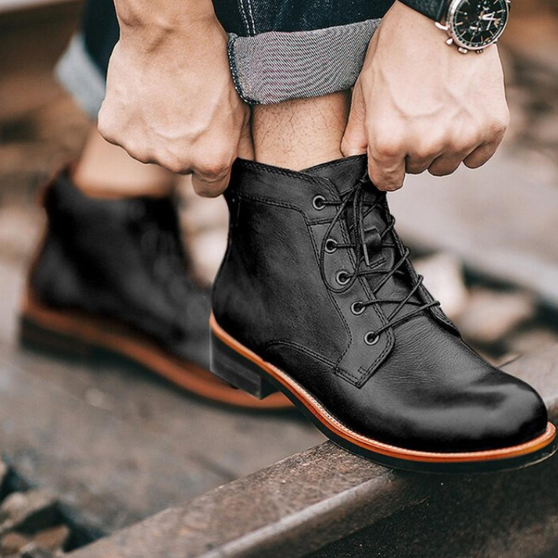 Heren Laarzen | Enkelhoge Veterschoenen | Schoenen Heren