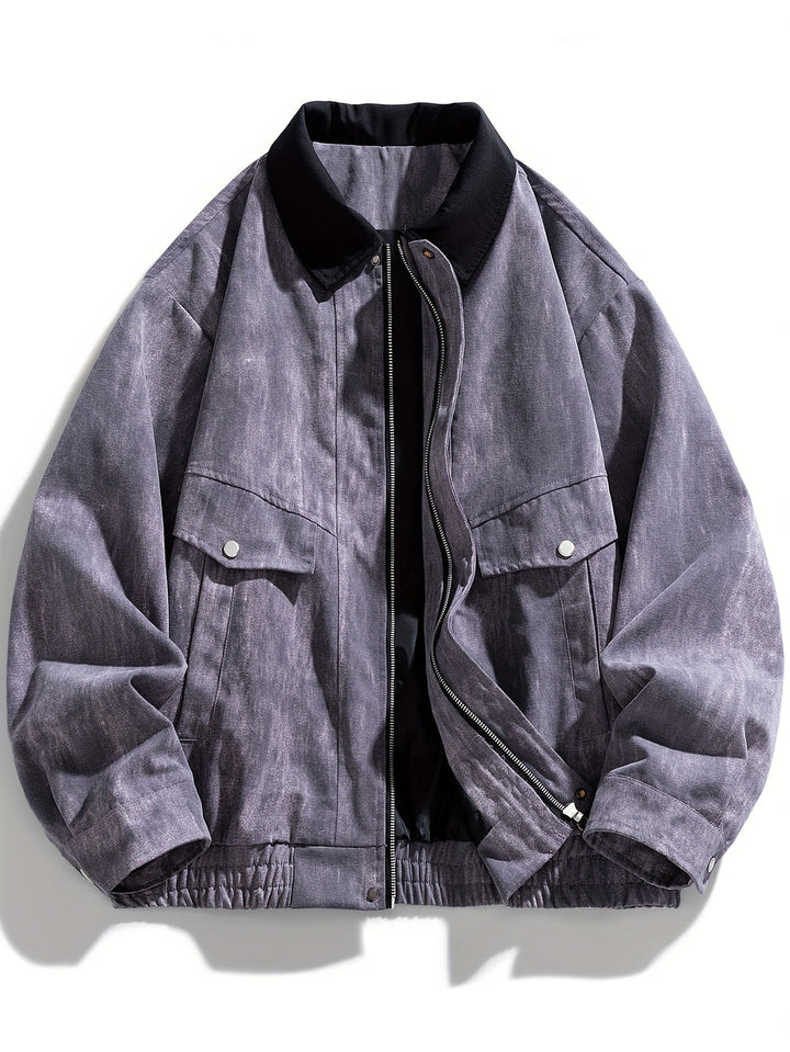 Heren Jas | Oversized | Borstzakken Met Kraag | Lente
