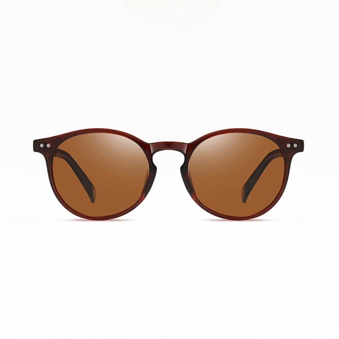 Heren Zonnebril | Retro Rond Model | Gepolariseerd & UV400 | Kleine Vintage Look