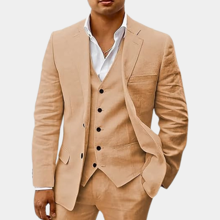 Heren Linnen Pak | 3-Delig | Klassiek & Ademend | Bruiloft & Zomerlook