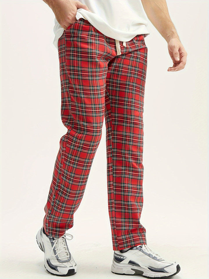 Heren Pyjamabroek | Geruit Ontwerp | Losse pasvorm | Comfortabel & Elastisch
